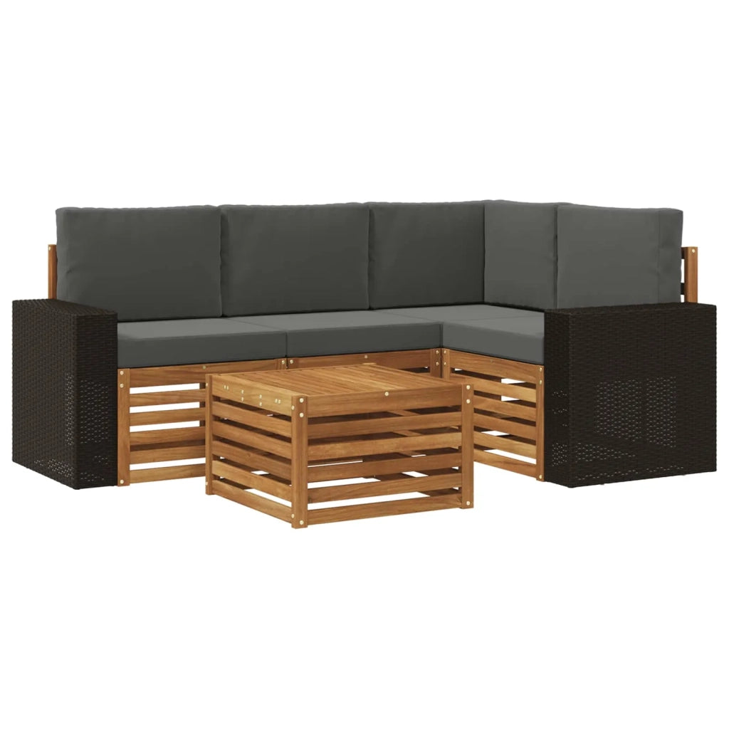 Set di divani da esterno 5 pcs Naturale e Antracite 3384333