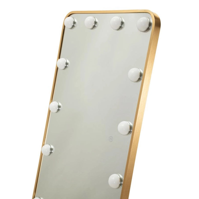 Specchio Da Terra Led Hollywood Rettangolare cm 50x6-45x160 (luce Con 3 Temperature Di Colore)