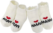 Calze per Bambini Regalo in Cotone Spessi per Neonati Calze per Bambini 0-12 Mesi Ragazze e Ragazzi Calze per Casa Regalo per Festa dei Bambini Natale e Capodanno (2 Paia) (12 a 6cm) Bianchi