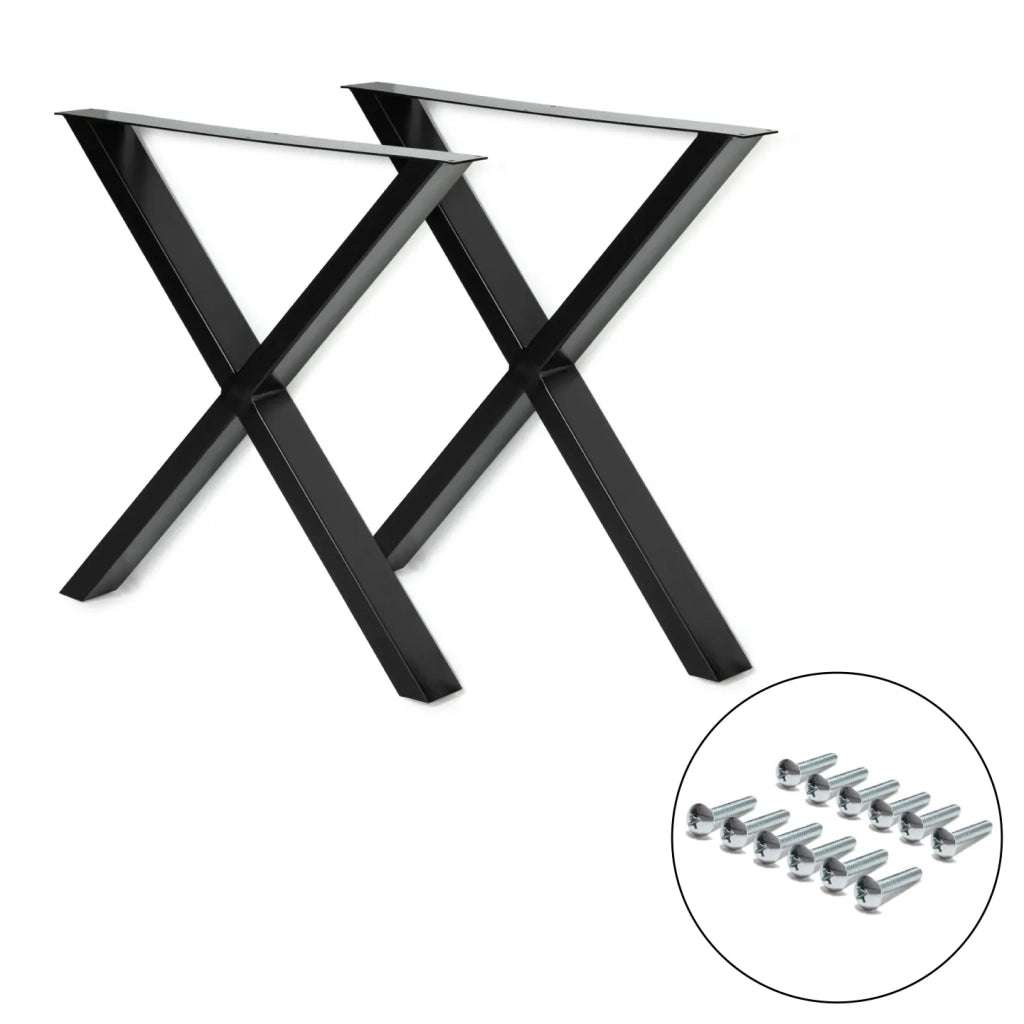 IDMarket - Set di 2 gambe per tavolo forma X 69x72 cm design industriale