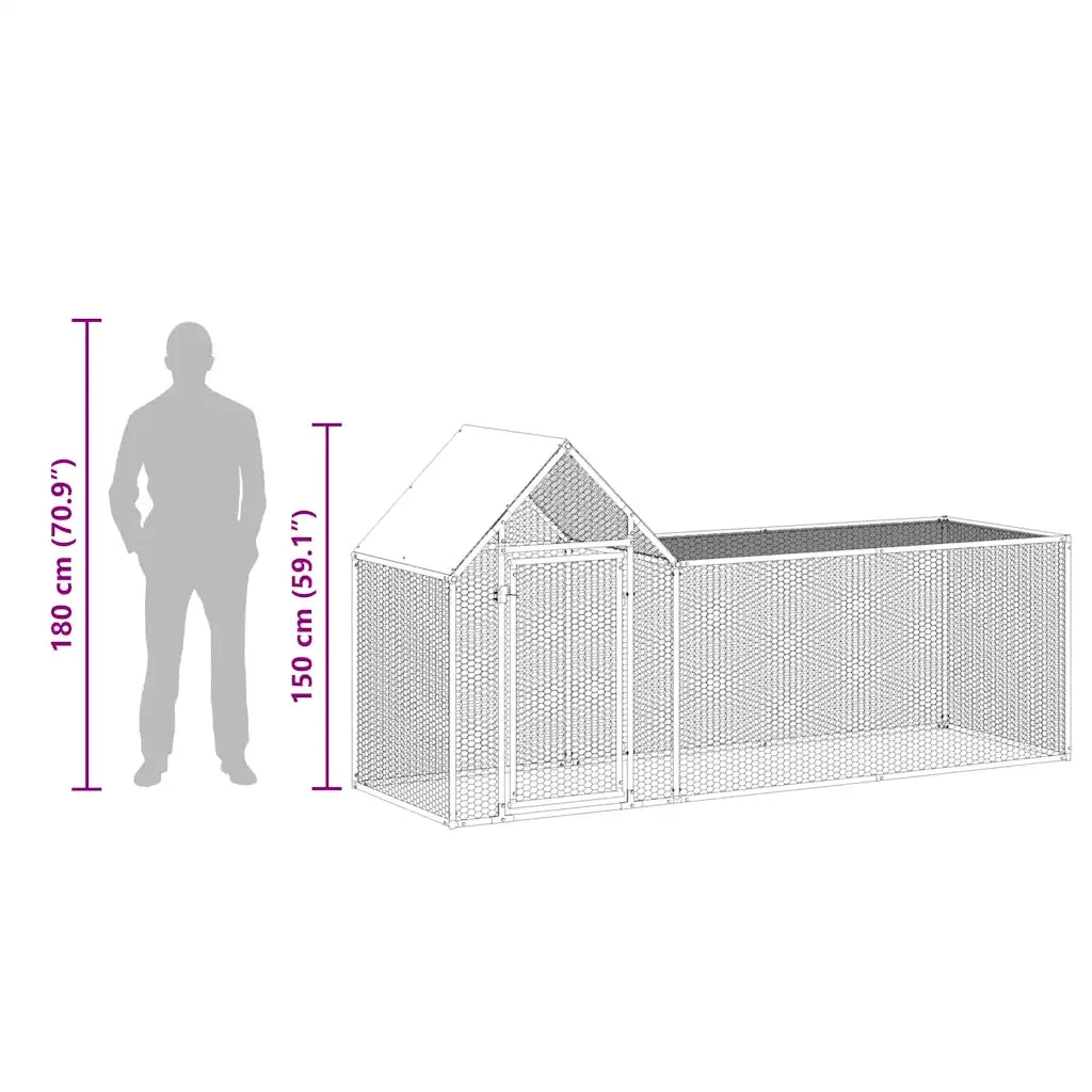 Pollaio 3x1x1,5 m in Acciaio Zincato CFW6360730