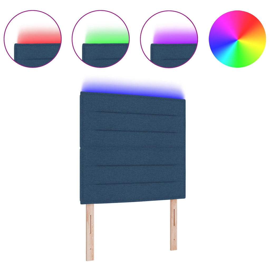 Testata LED Design Linee Blu 80 cm in Tessuto