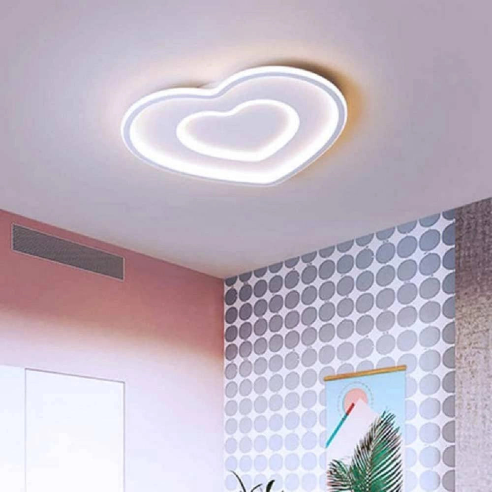 Trade Shop - Plafoniera Led Da Soffitto Forma Di Cuore 54 W In Alluminio Luce Calda 3000k C19 -