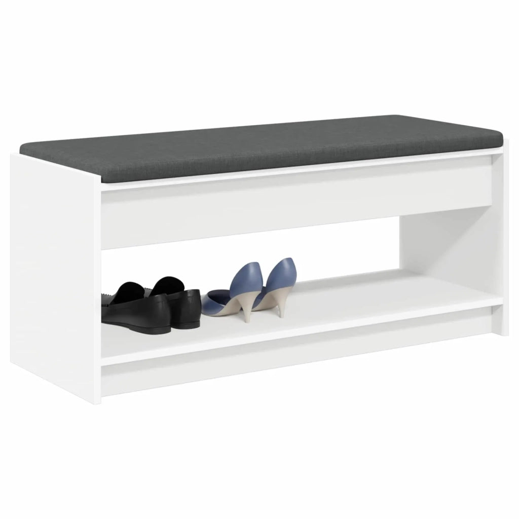 Panca per ingresso con cuscino Bianco 103 x 38 x 45 cm