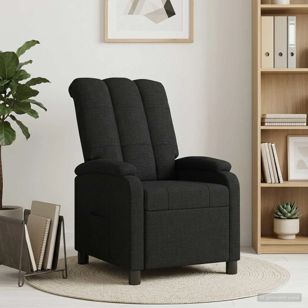 Divano Sedia-Poltrona reclinabile Nero Tessuto 915256