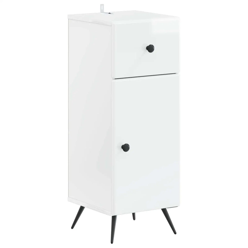 Mobiletto da Bagno BREDA Bianco Lucido 30 x 31 x 80 cm 897489