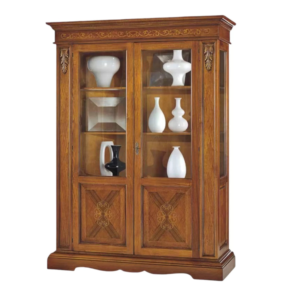 Vetrina in legno arte povera 2 ante bassano l 155 cm x p 48 cm x h 210cm (488) - Mobili 2G