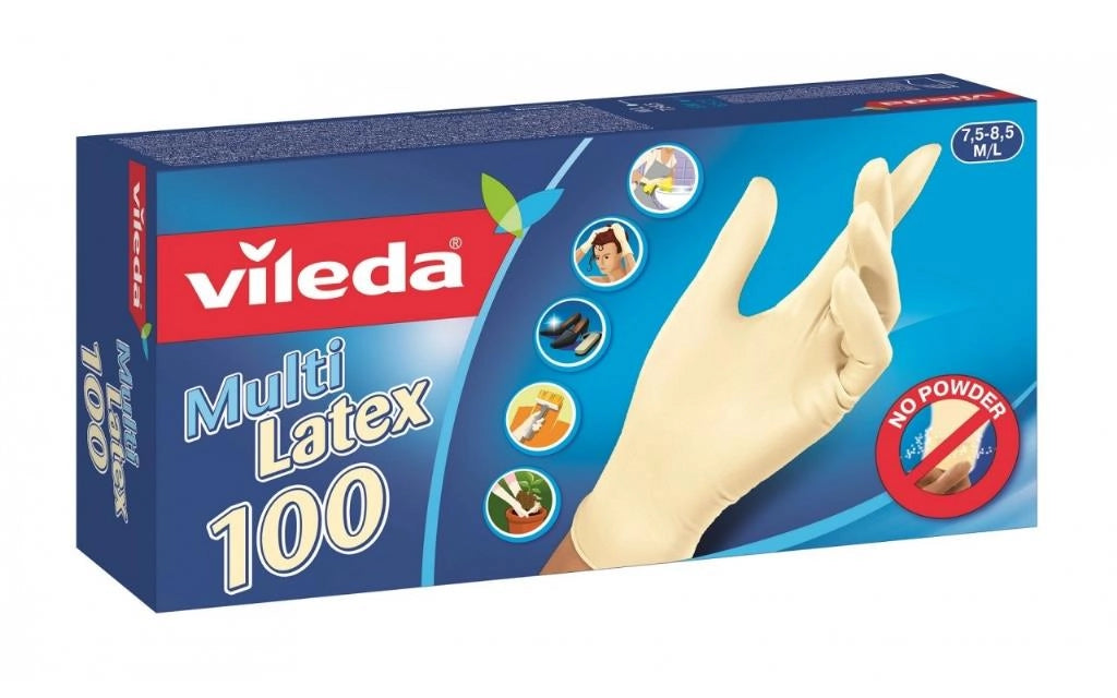 Guanti multi latex 100 pezzi mis. p   m vileda