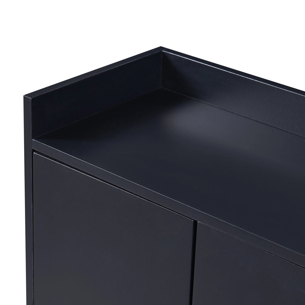 Credenza 4 Ante Senza Maniglie ¨C MINIMAL ¨C Nero, Design Moderno per Soggiorno