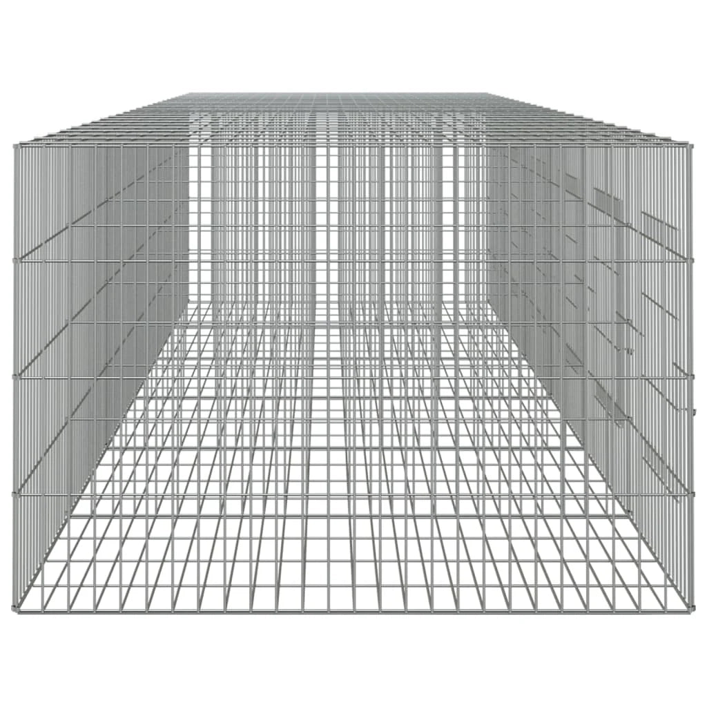 Gabbia per conigli con 6 pannelli 327 x 79 x 54 cm ferro zincato argento 02_0041693