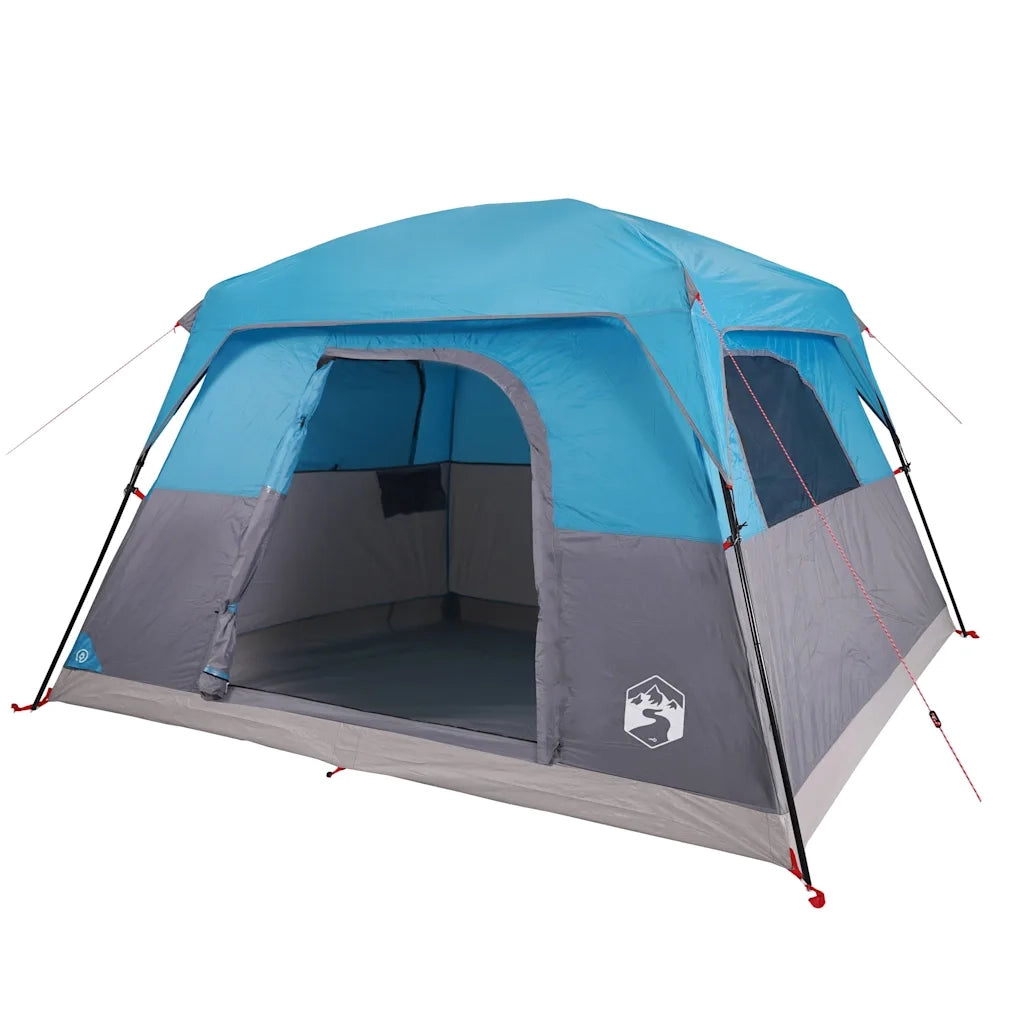Tenda da Campeggio a Cabina per 4 Persone-Tenda per Escursionismo Blu Impermeabile 774110
