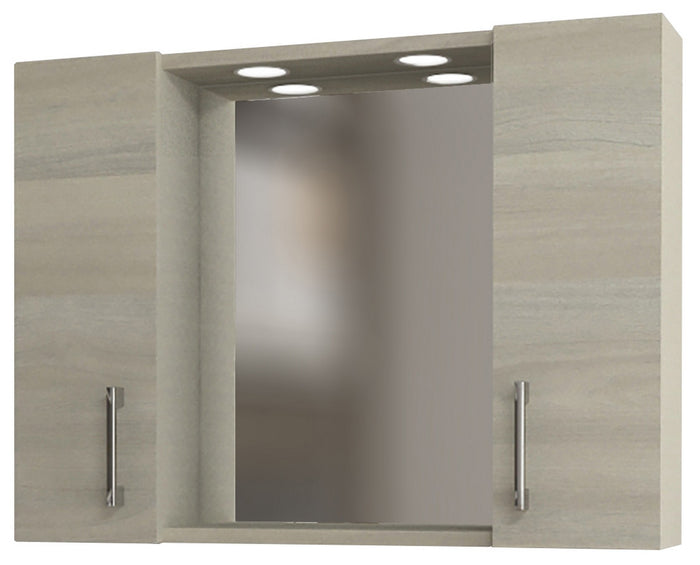 specchio da bagno 960 con 2 ante rovere grigio cod:ferx.97186