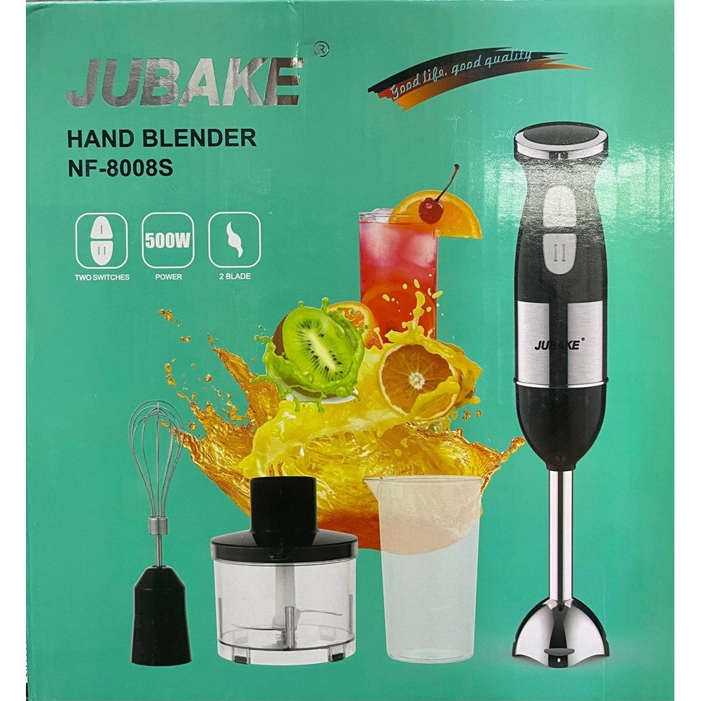 Trade Shop - Frullatore A Immersione Multifunzione 500w 2 Velocità 2 Lame In Acciaio Design Ergonomico -