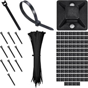 Cinturini per cavi - Adesivi per cavi autoadesivi - Cinturini per cavi a clip - Fissaggio cavi - Elementi di posizionamento - Kit di attrezzi - 100 pezzi.