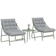 Set da giardino 3 pezzi con tavolino e cuscini ¨C zephmum ¨C grigio chiaro