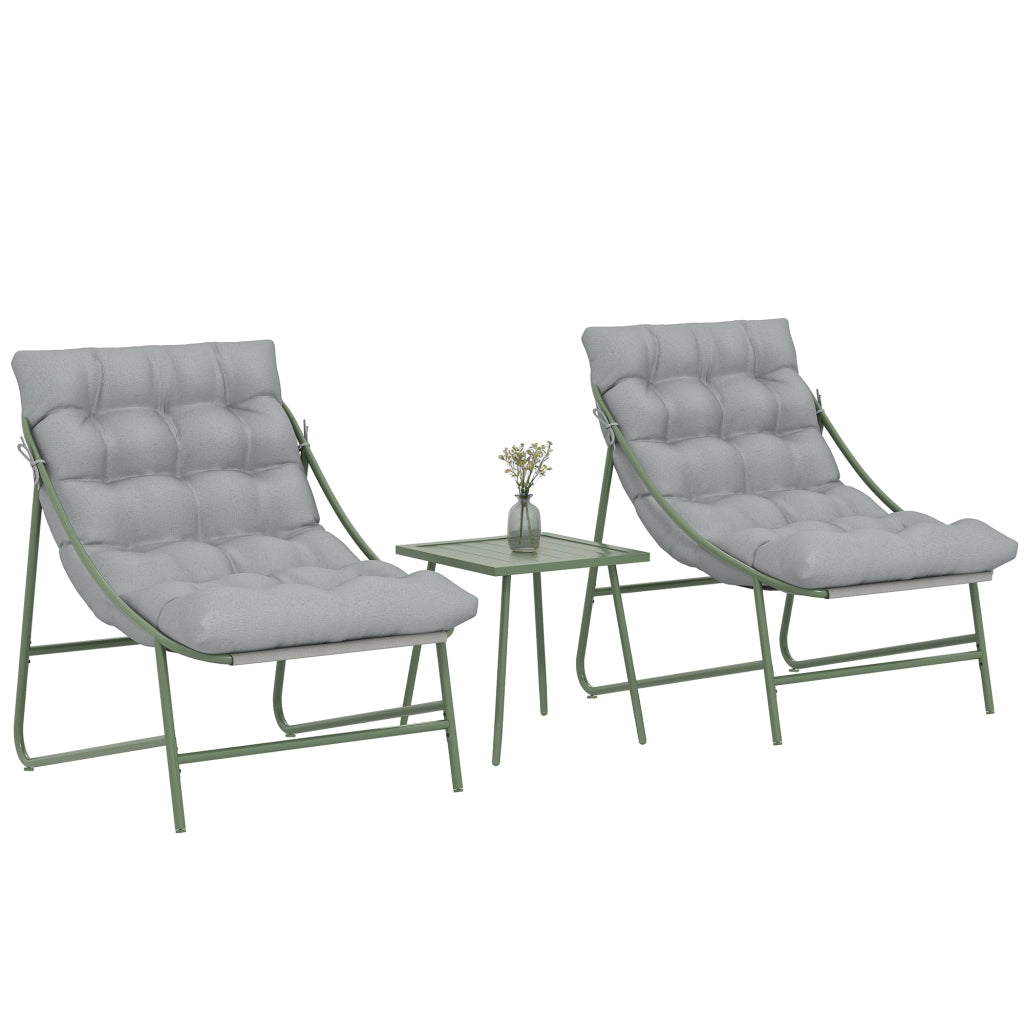 Set da giardino 3 pezzi con tavolino e cuscini ¨C zephmum ¨C grigio chiaro