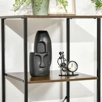 Mobile da Archiviazione con Ripiani e 3 Cassetti in Tessuto Pieghevoli Rimovibili, Stile Industriale, 44L x 40l x 155H cm, Marrone