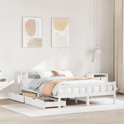 Letto senza Materasso-Struttura Letto Bianco 150x200 cm Legno Massello di Pino 329067