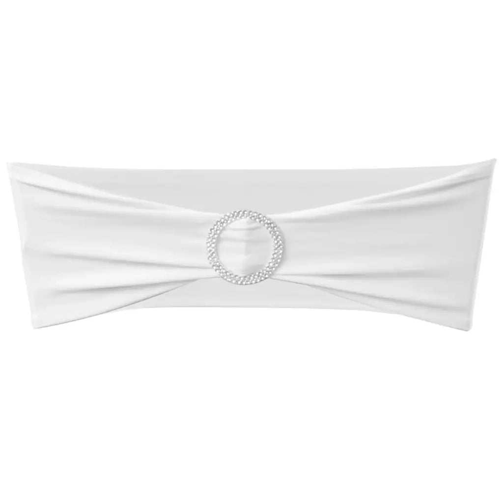 Fascia Elasticizzata Bianca Decorativa Sedia con Fibbia Diamante 25 pz cod mxl 54741