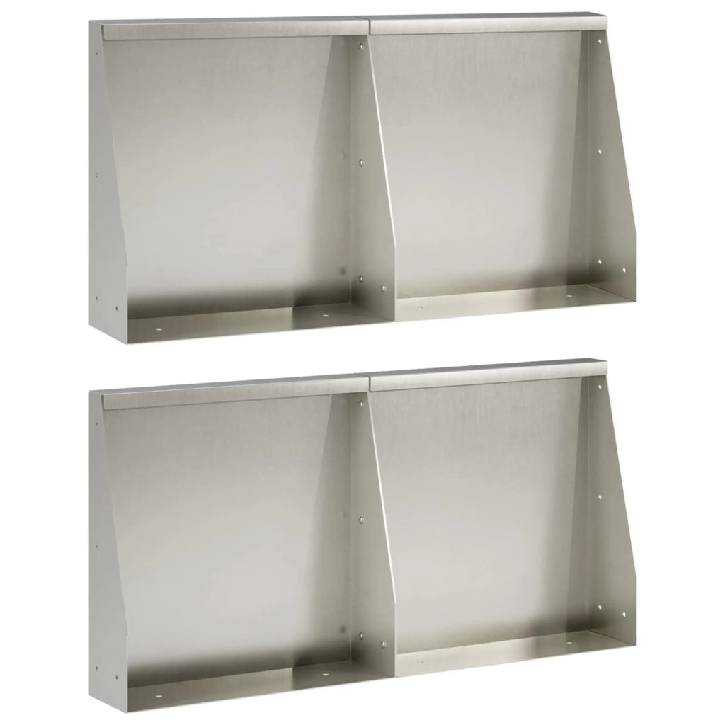 Muro di contenimento 4 pz 40 x 12 x 30 cm Acciaio Inox Argento 3449055