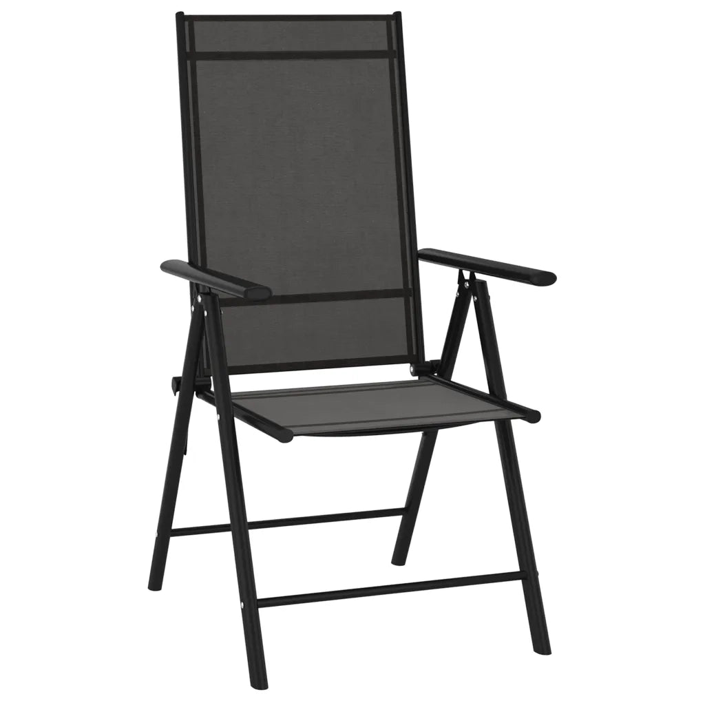 Sedie da Giardino Pieghevoli 6 pz in Textilene Nere 312179