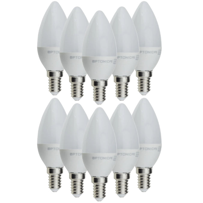 Lampadina led candela e14 8 watt resa 60w risparmio energetico 6000k pezzi 10