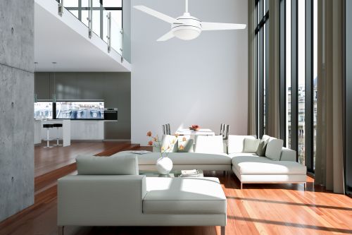 Ventilatore da soffitto bianco con luce e telecomando 132 cm
