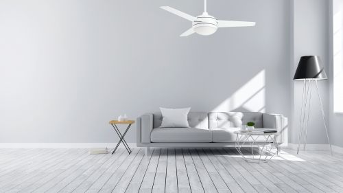 Ventilatore da soffitto bianco con luce e telecomando 122 cm