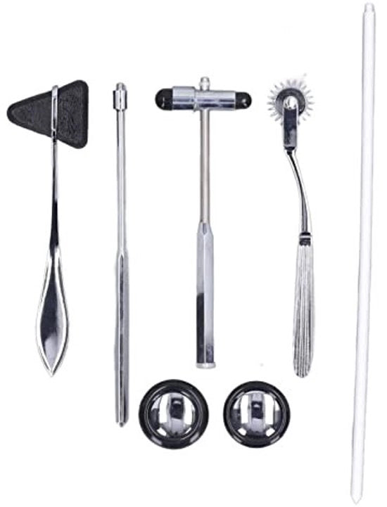 Set di Hammer Riflessi Professionale - Hammer Neurologico - Manico Ergonomico - Acciaio Inossidabile - 5 Pezzi - Portatile per Test di Nervo