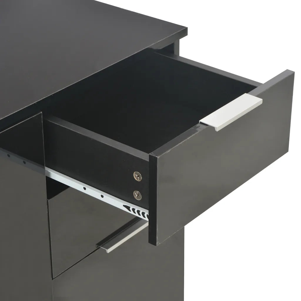 Credenza-Buffet-Armadio da cucina Nero Lucido 107x35x80,5 cm