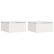 Set di 2 Comodini | Armadio da Notte | Mobiletto da notte Bianco 37 x 35 x 18,5 cm Legno di pino massello