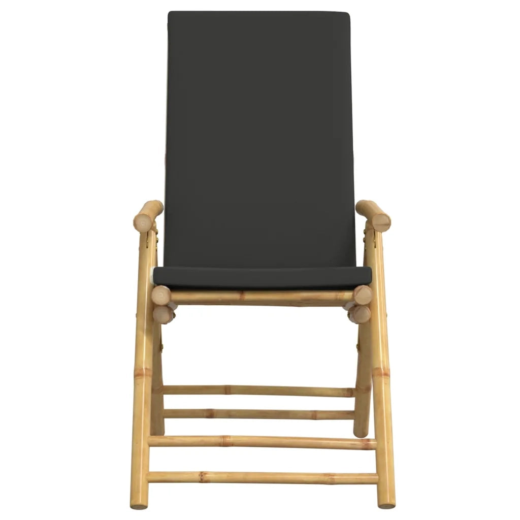 Sedie da Giardino Reclinabili 6 pz Cuscini Grigio Scuro Bambù 3208930