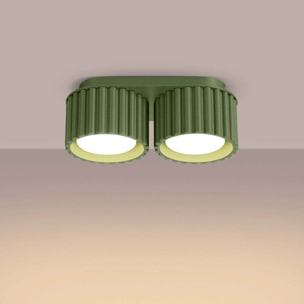 Plafoniera ovale 21cm verde oliva 2xGX53 VISTAO Pure Lume