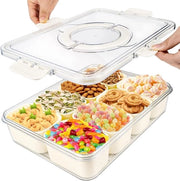 Snackbox con contenitori - scatola per snack con coperchio e maniglia - organizzatore di snack riutilizzabile - conservazione di spezie - snackbox per bambini - caramelle e noci