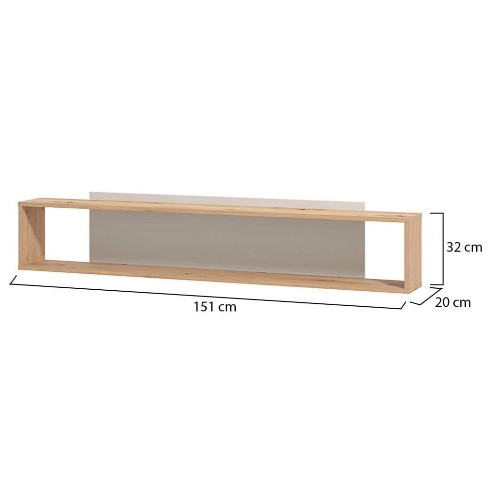Valdieri, Mensola 2 Ripiani, 150.5x19.5x31.5h cm Marrone Rovere