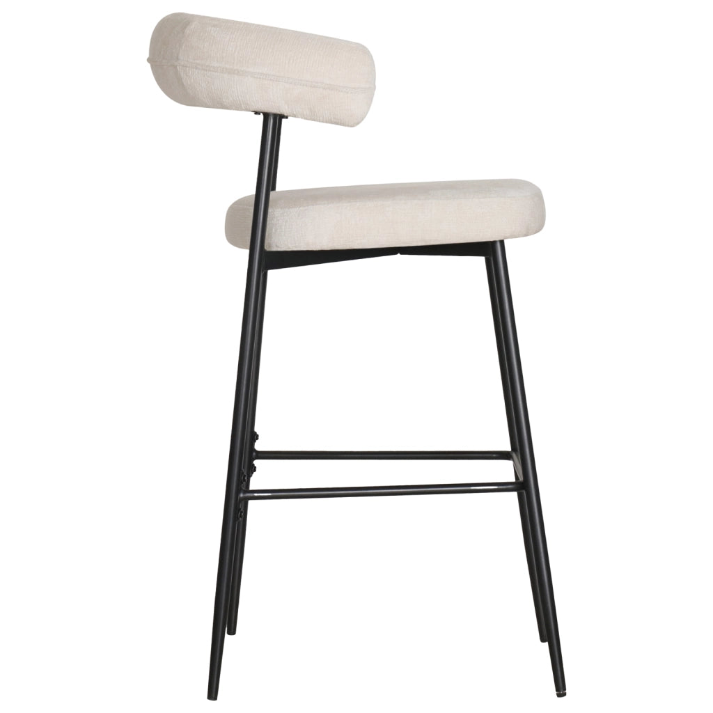 Set di 2 sgabelli da bar in tessuto beige THEA