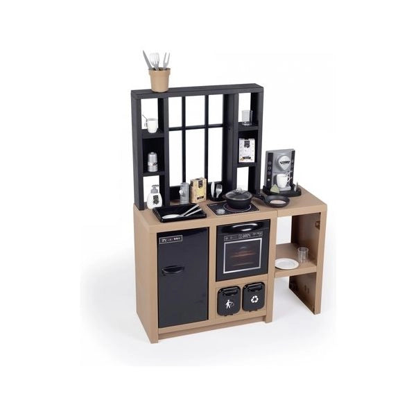 Cucina giocattolo smoby 7600312600 loft con accessori marrone e nero