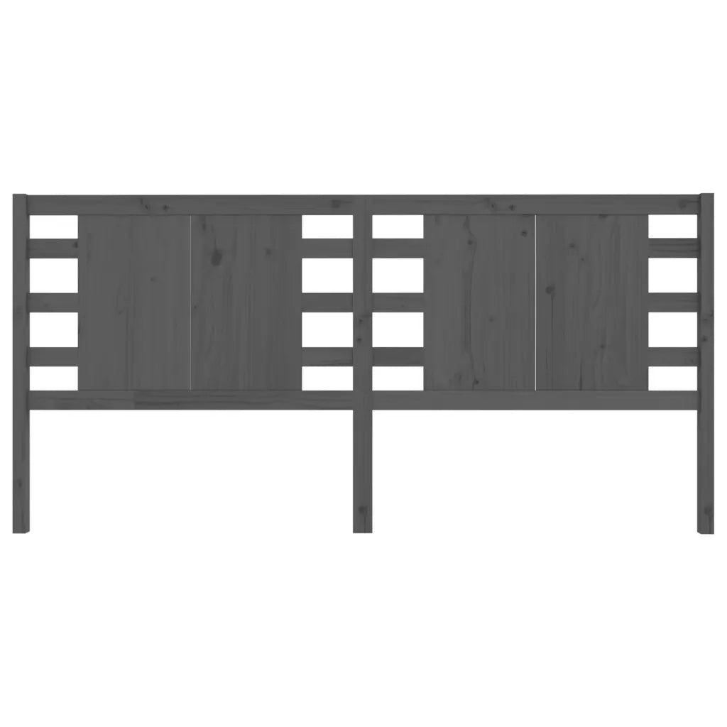 Testiera per Letto Grigia 156x4x100cm in Legno Massello di Pino