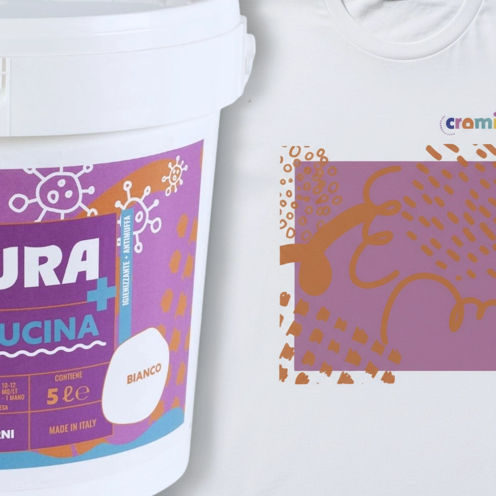 Kit pittura traspirante antimuffa per interni bagno cucina 5 l e t-shirt soft chaos *** misura small - s, confezione 1