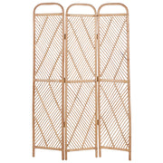 Divisorio per la stanza Luce naturale Telaio in rattan 3 pannelli Pieghevole Decorativo Schermo di vimini Divisorio
