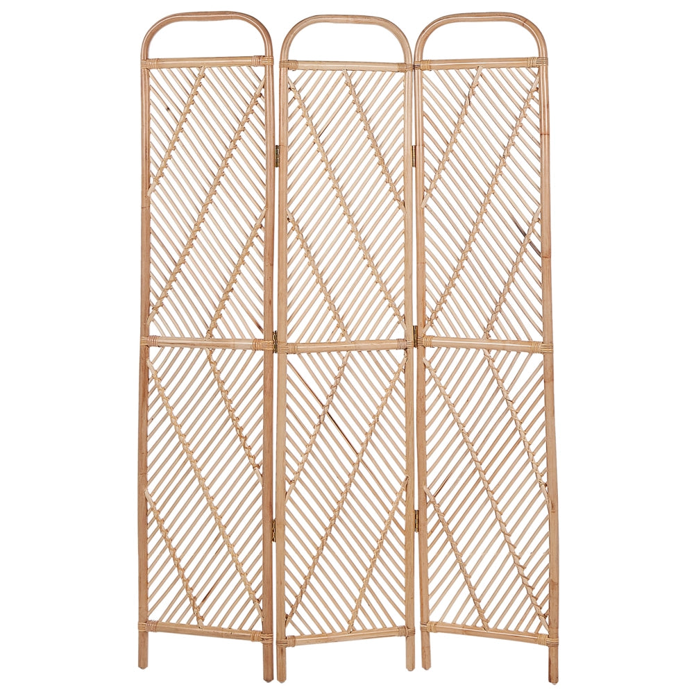 Divisorio per la stanza Luce naturale Telaio in rattan 3 pannelli Pieghevole Decorativo Schermo di vimini Divisorio