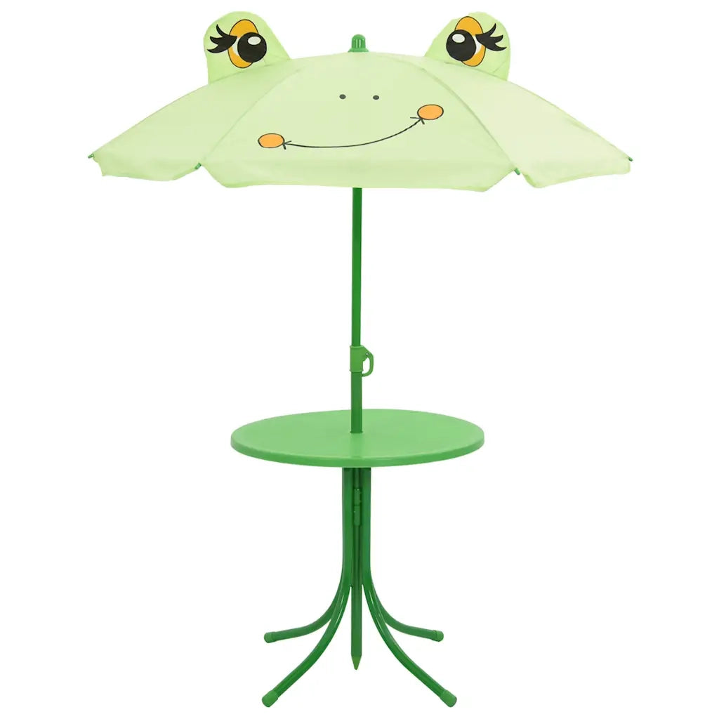 Set da Bistrot da Giardino | Set Salotto da Giardino per Bambini con Ombrellone Verde