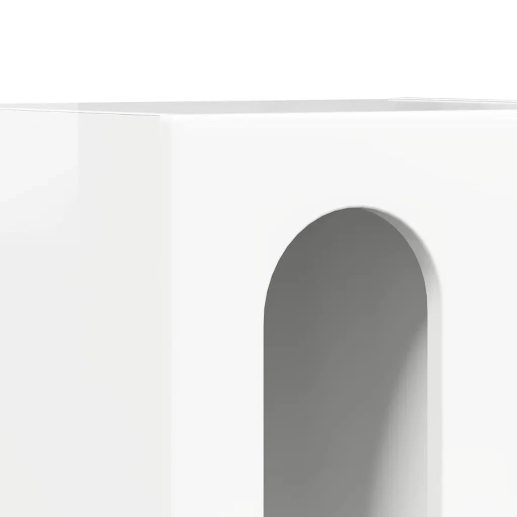 Comodino | Armadio da Notte | Mobiletto da notte Bianco Lucido 40 x 35 x 50 cm Legno multistrato
