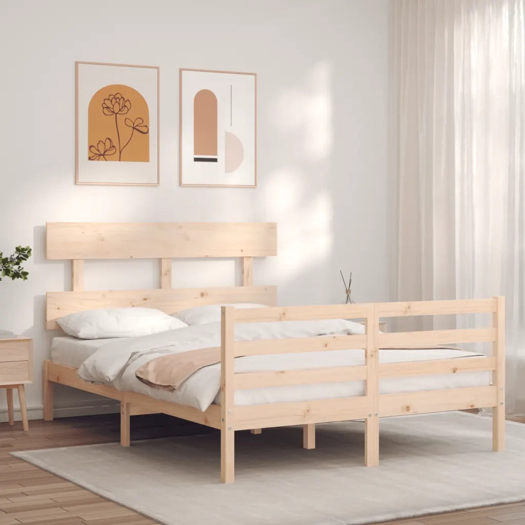 Giroletto con Testiera Small Double-Struttura Letto in Legno Massello 736529
