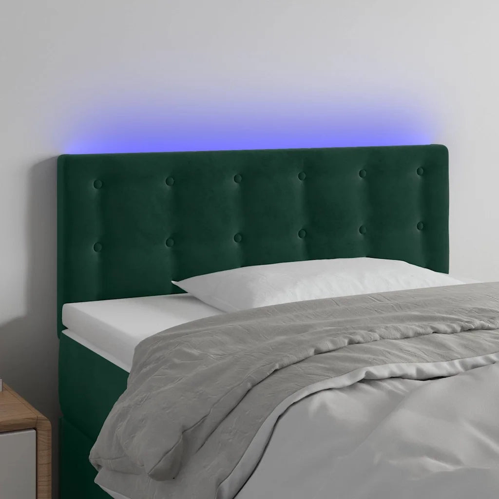 Testiera a LED Verde Scuro 100x5x78/88 cm in Vellutocod mxl 121704