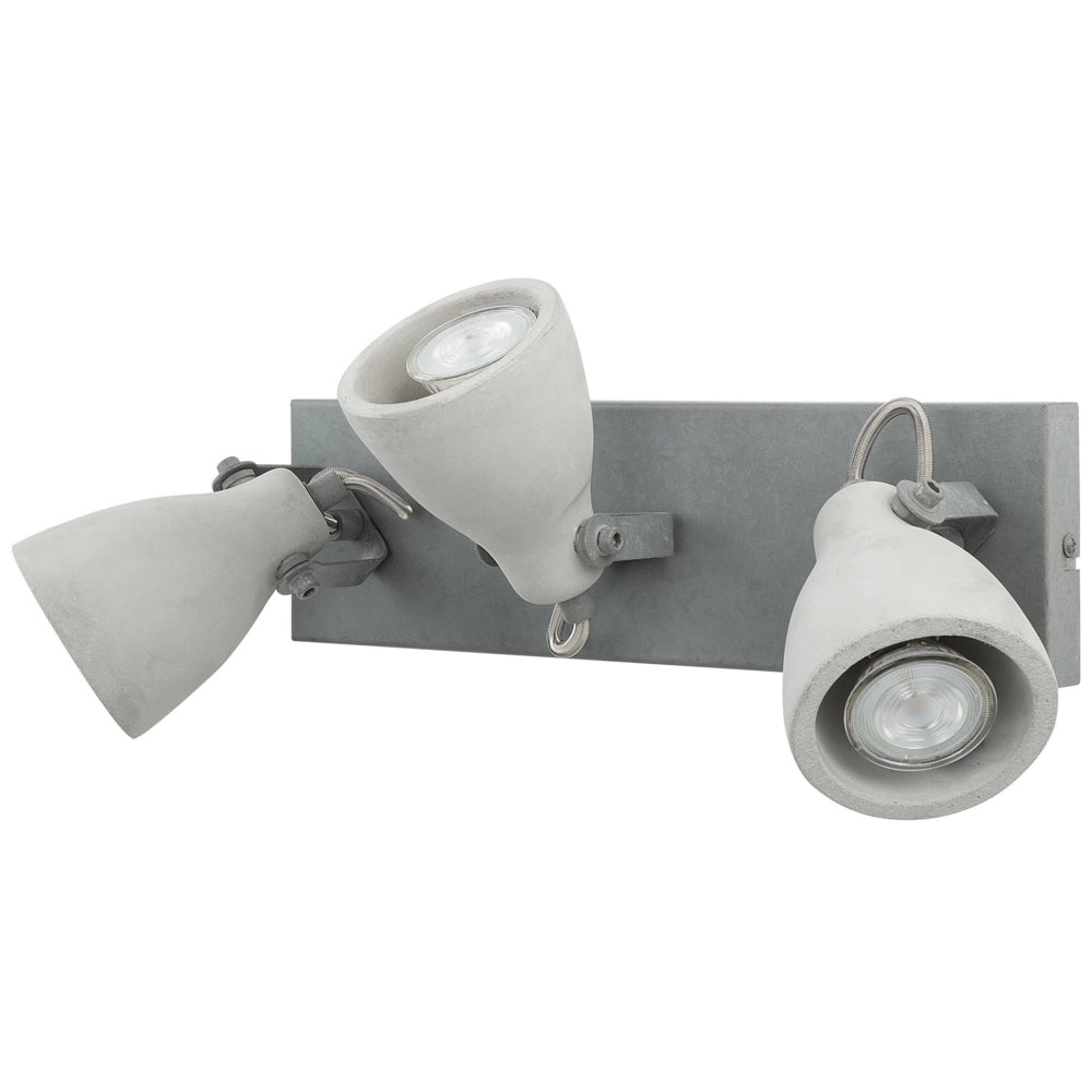 Lampada da Parete 3 Luci Grigio Cemento Industriale stile moderno