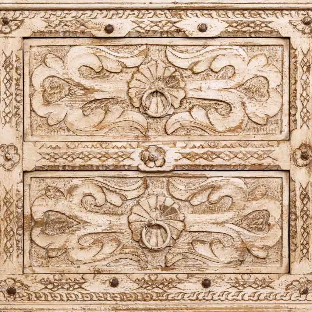 Credenza artigianale in legno beige 165x45x76h cm