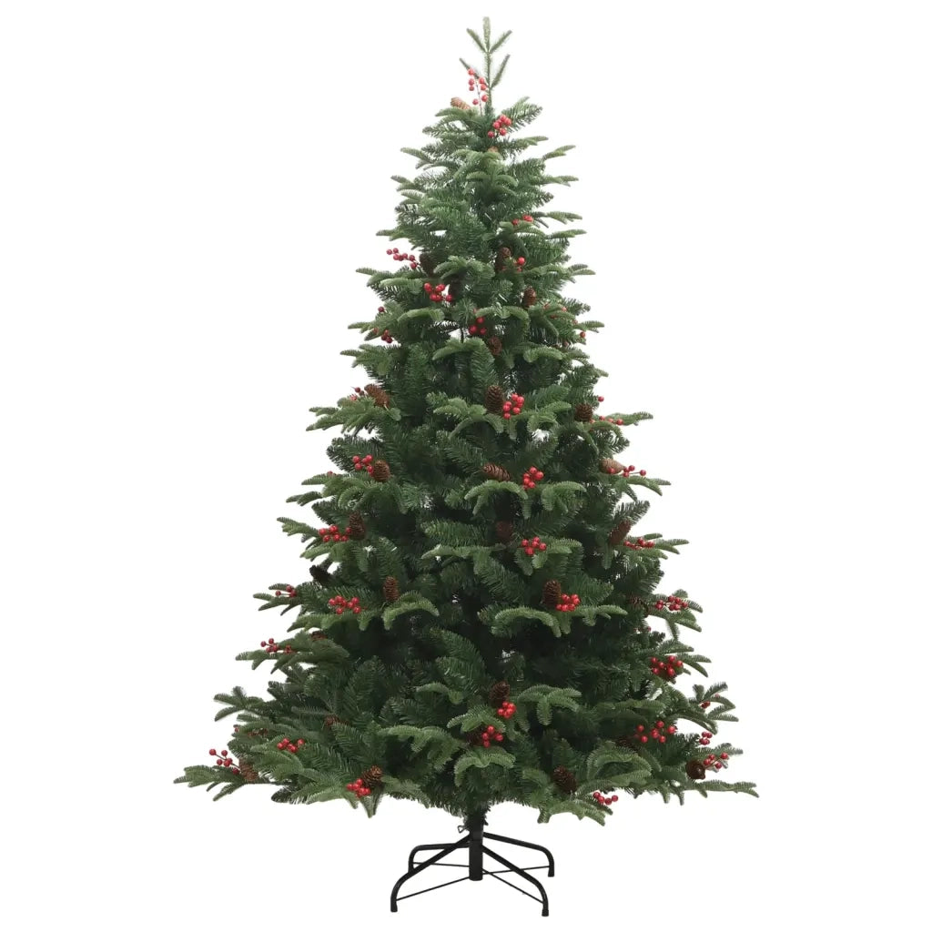 Albero Natale | Decorazioni natalizie Artificiale Incernierato con Pigne e Bacche 180cm