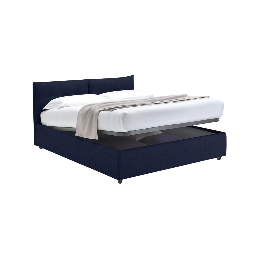 York, Letto Piazza e Mezza Sfoderabile Made in Italy, Viola Scuro