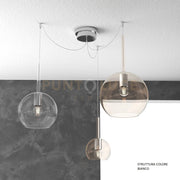 SOSP. BIANCO SPOSTABILE 3 LUCI VETRI (GRANDE AM + MEDIO TR + PICCOLO AM) 1155BI-S3 S MIX-TA
